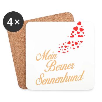 Berner-Sennenhund - Mein - Untersetzer (4er-Set) - Weiß - Vorne