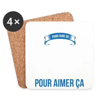 Rugby assez doué fou homme - Dessous de verre (lot de 4) - blanc - Devant