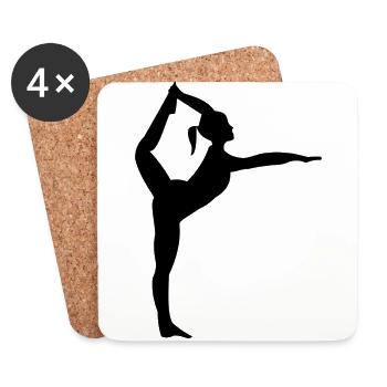 ballerina ballett dance dancer tanz taenzer yoga61 - Untersetzer (4er-Set) - Weiß - Vorne