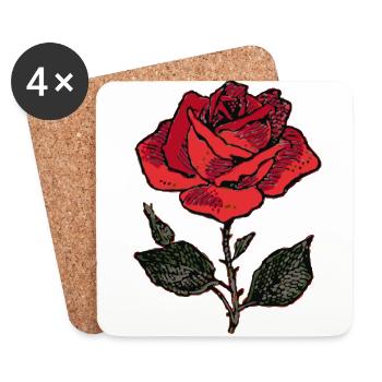 Rose - Untersetzer (4er-Set) - Weiß - Vorne