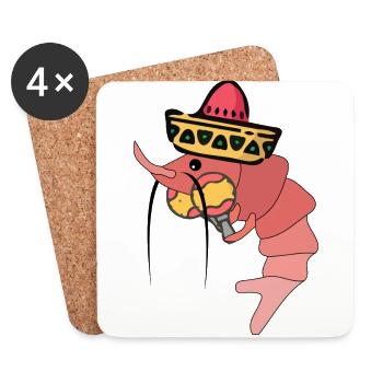 mexikanische Garnelen - Untersetzer (4er-Set) - Weiß - Vorne