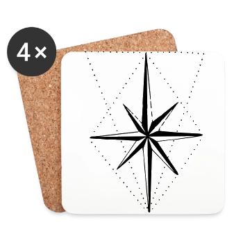 compass - Coasters (set of 4) - white - Front