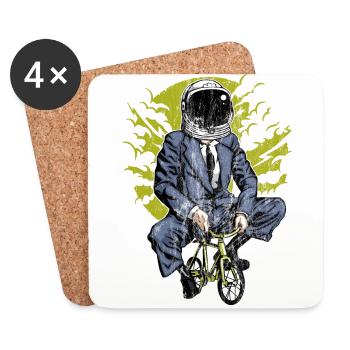 RENDRE LA LUNE - cadeau motard Astronautes - Dessous de verre (lot de 4) - blanc - Devant