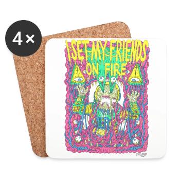FriendsOnFire - Dessous de verre (lot de 4) - blanc - Devant