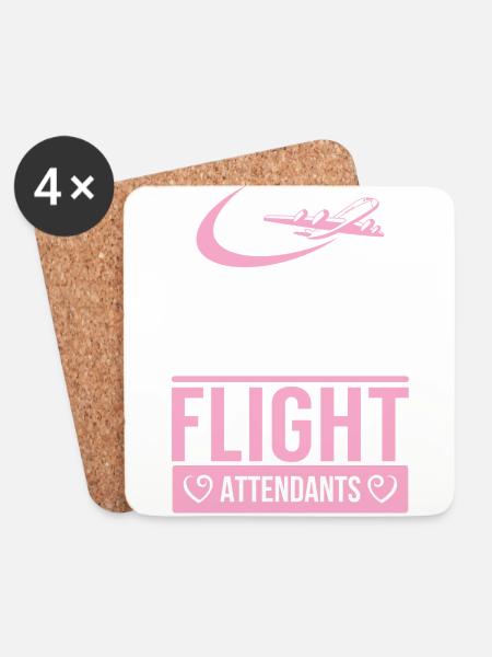 Flight attendant - flight attendant - stewardess - - Coasters (set of 4) - white