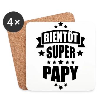 bientôt super papy - Dessous de verre (lot de 4) - blanc - Devant