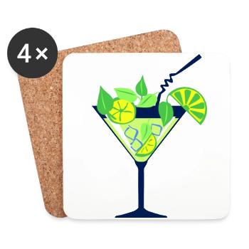 morito Glas mojito cocktail alcohol aperitif 2202 - Untersetzer (4er-Set) - Weiß - Vorne