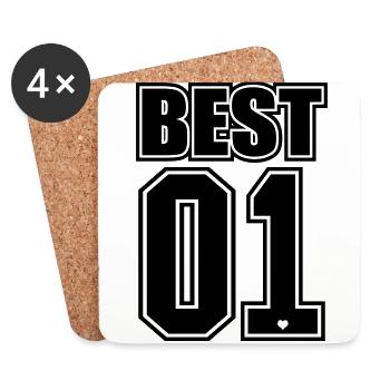 Best Friends Forever / Friends Gift 1 - Coasters (set of 4) - white - Front