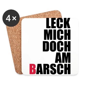 Leck mich doch am Barsch - Angler - Angeln - Fisch - Untersetzer (4er-Set) - Weiß - Vorne