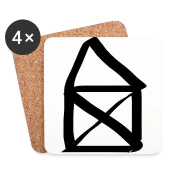 Maison du Père Noël - Dessous de verre (lot de 4) - blanc - Devant