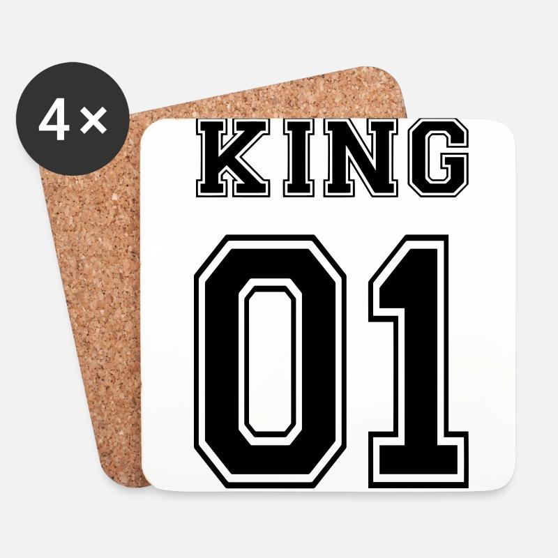 KING - Untersetzer (4er-Set) - Weiß