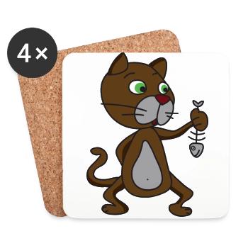 Cat fish - Coasters (set of 4) - white - Front