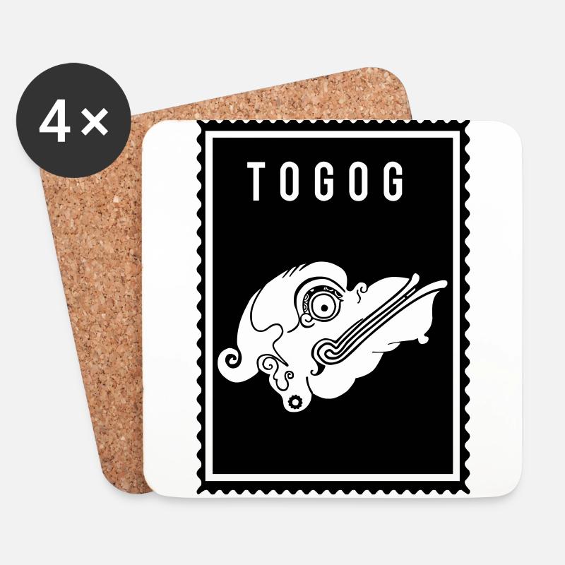 Togog - Wayang - Untersetzer (4er-Set) - Weiß