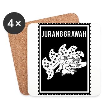Jurang Grawah -Wayang - Untersetzer (4er-Set) - Weiß - Vorne
