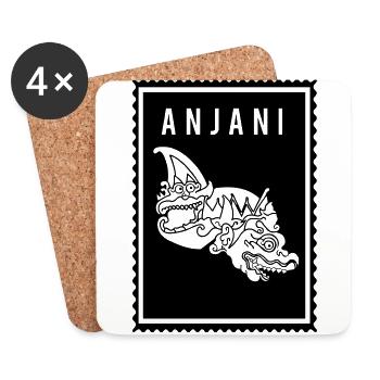 Anjani - Wayang - Untersetzer (4er-Set) - Weiß - Vorne