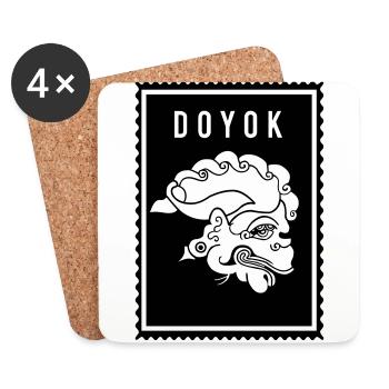 Doyok - Wayang - Untersetzer (4er-Set) - Weiß - Vorne
