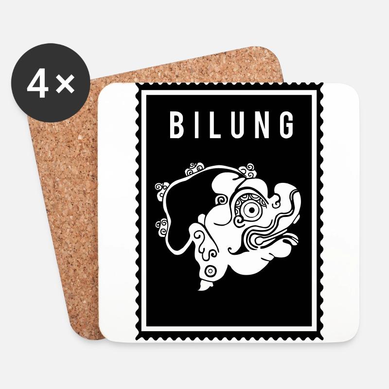 Bilung - Wayang - Untersetzer (4er-Set) - Weiß