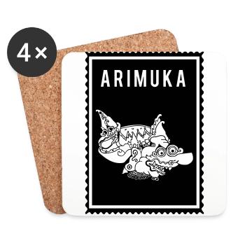 Arimuka - Wayang - Untersetzer (4er-Set) - Weiß - Vorne