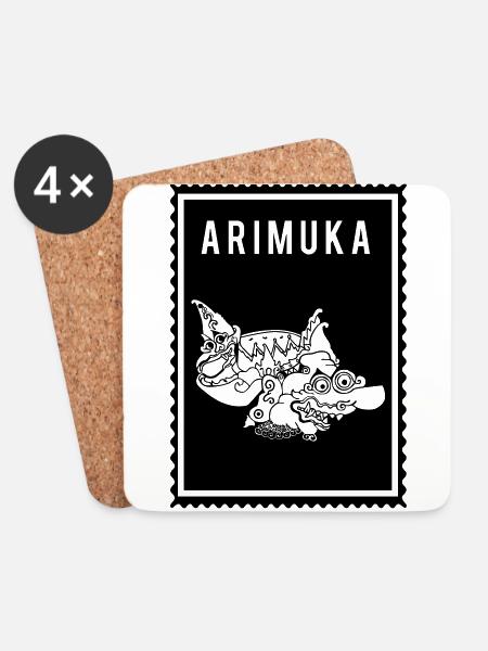 Arimuka - Wayang - Untersetzer (4er-Set) - Weiß
