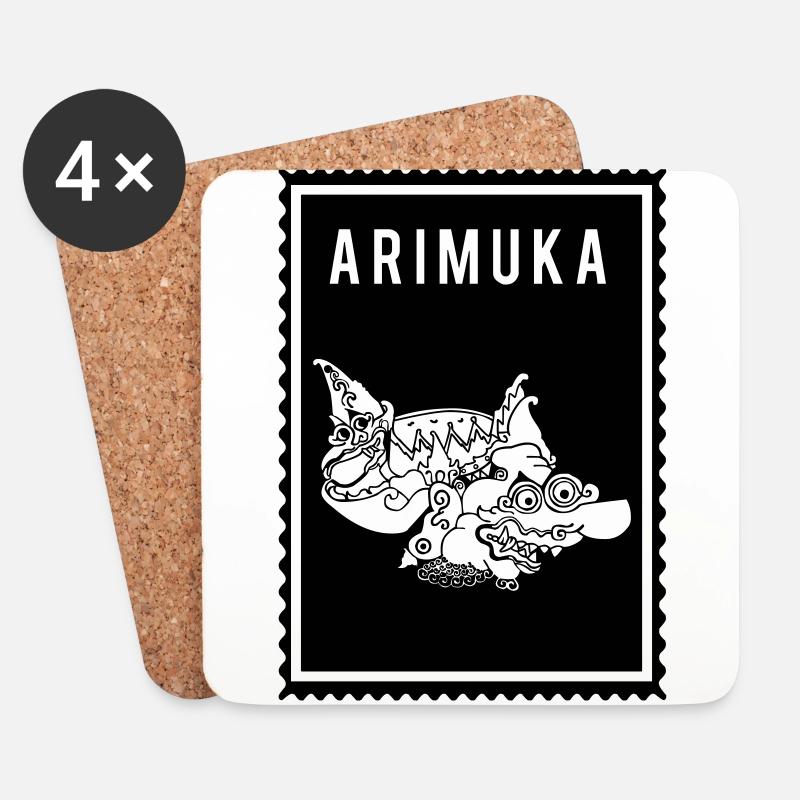 Arimuka - Wayang - Untersetzer (4er-Set) - Weiß