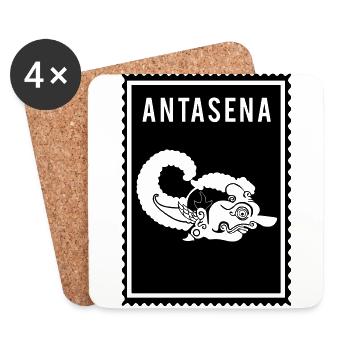 Antasena - Wayang - Untersetzer (4er-Set) - Weiß - Vorne