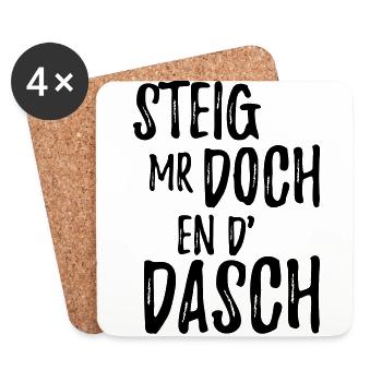 Steig mr doch end Dasch Geschenk für Schwaben - Untersetzer (4er-Set) - Weiß - Vorne