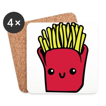 French fries - Coasters (set of 4) - white - Front