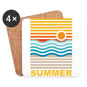 Sommer - Untersetzer (4er-Set) - Weiß - Vorne