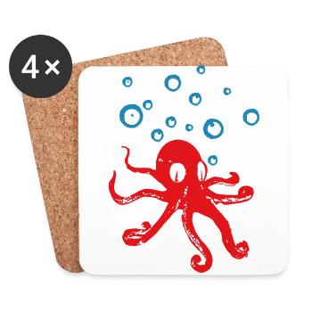 Octopus - Untersetzer (4er-Set) - Weiß - Vorne