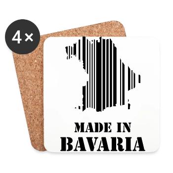 Made in Bavaria Barcode Karte Geschenkidee - Untersetzer (4er-Set) - Weiß - Vorne