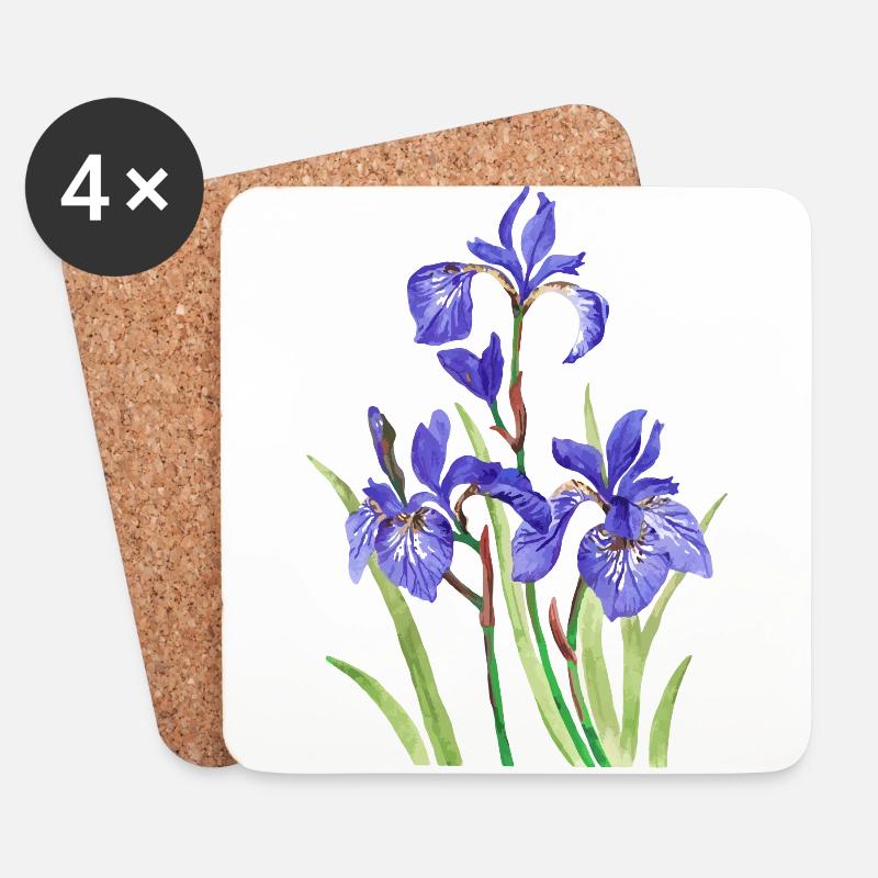 Iris - Untersetzer (4er-Set) - Weiß