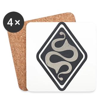 Latene Celtic symbol gray black - Coasters (set of 4) - white - Front