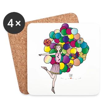 Dancing enchants the world- The Guardians of Orbis - Coasters (set of 4) - white - Front