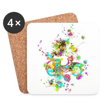 Schwalbe Farbkleckse - Coasters (set of 4) - white - Front