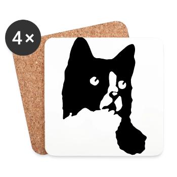 Chats chats chats chats - Dessous de verre (lot de 4) - blanc - Devant