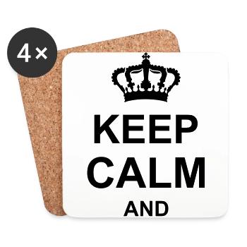 keep calm and - Coasters (set of 4) - white - Front