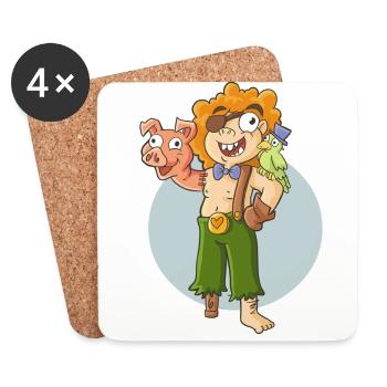 Pig-Hand 2 - Untersetzer (4er-Set) - Weiß - Vorne