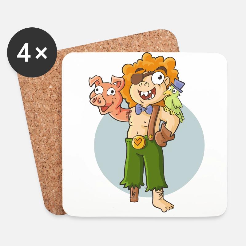 Pig-Hand 2 - Untersetzer (4er-Set) - Weiß