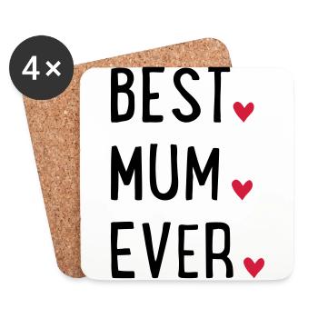 La meilleure maman - Dessous de verre (lot de 4) - blanc - Devant