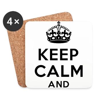Keep calm and Your Text - Dessous de verre (lot de 4) - blanc - Devant