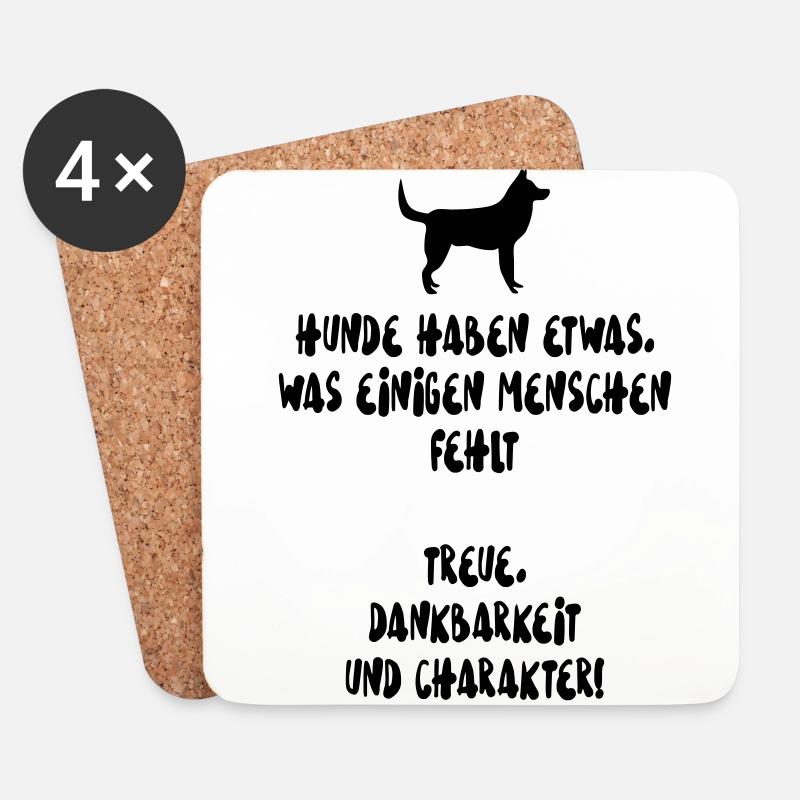 Hunde Spruch - Untersetzer (4er-Set) - Weiß