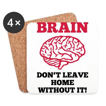 Brain - Coasters (set of 4) - white - Front