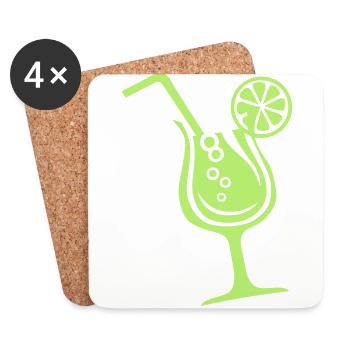 glass cocktail alcohol 8 - Coasters (set of 4) - white - Front