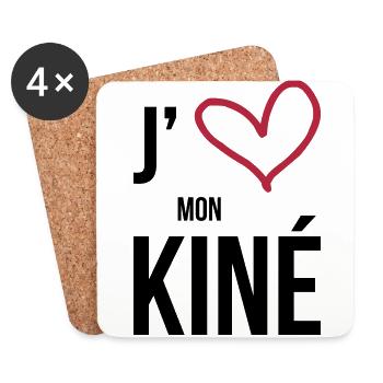 J'aime mon Kiné - Coasters (set of 4) - white - Front
