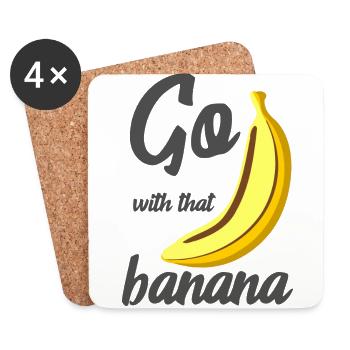 Geh mit dieser Banane - Untersetzer (4er-Set) - Weiß - Vorne