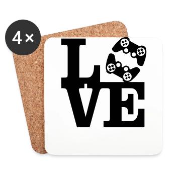 Love Gaming (Controller) - Untersetzer (4er-Set) - Weiß - Vorne
