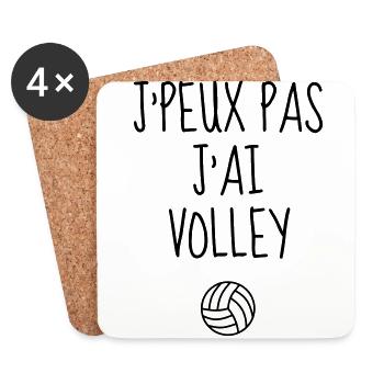 Volleyball - Volley Ball - Volley-Ball - Sport - Coasters (set of 4) - white - Front