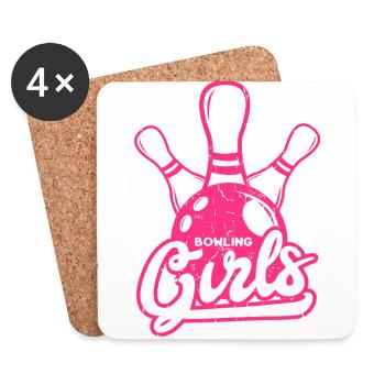 Bowling Girls - Untersetzer (4er-Set) - Weiß - Vorne