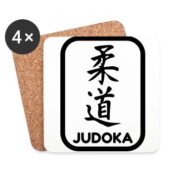 Judo / Judoka / Dojo / Martial Art - Dessous de verre (lot de 4) - blanc - Devant