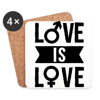 Love - Dessous de verre (lot de 4) - blanc - Devant